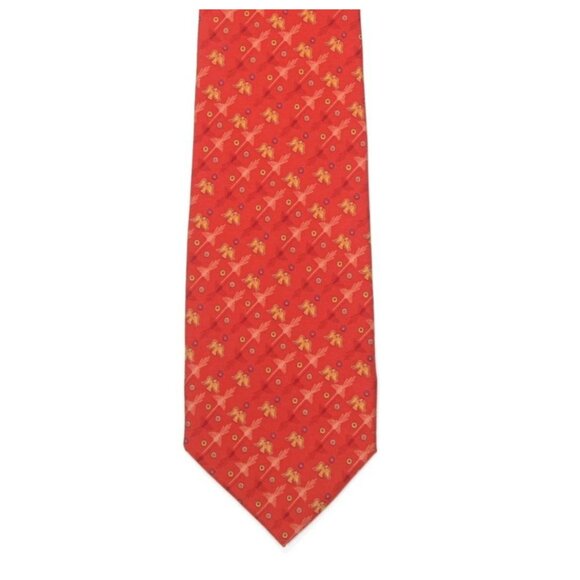 PINEDA COVALIN Cultura Nazca, Peru Spirit Bird in Flight Red Men's Silk Neck Tie - Picture 2 of 5
